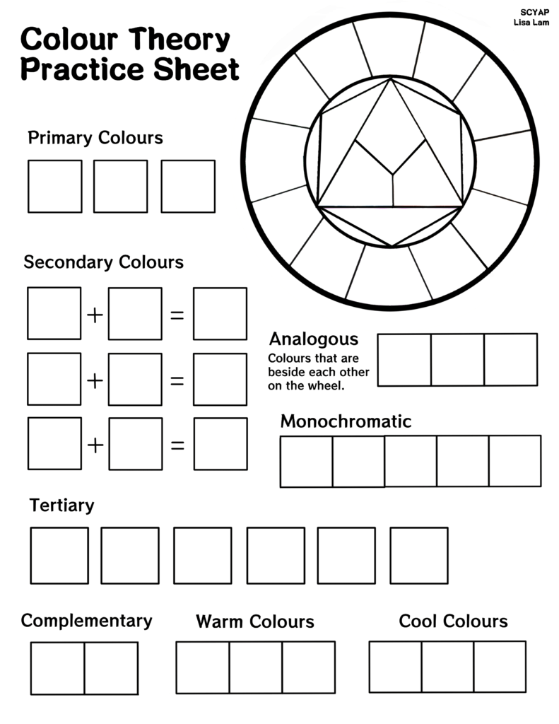 Basic Color Theory - Printable  SCYAP Within Blank Color Wheel Template