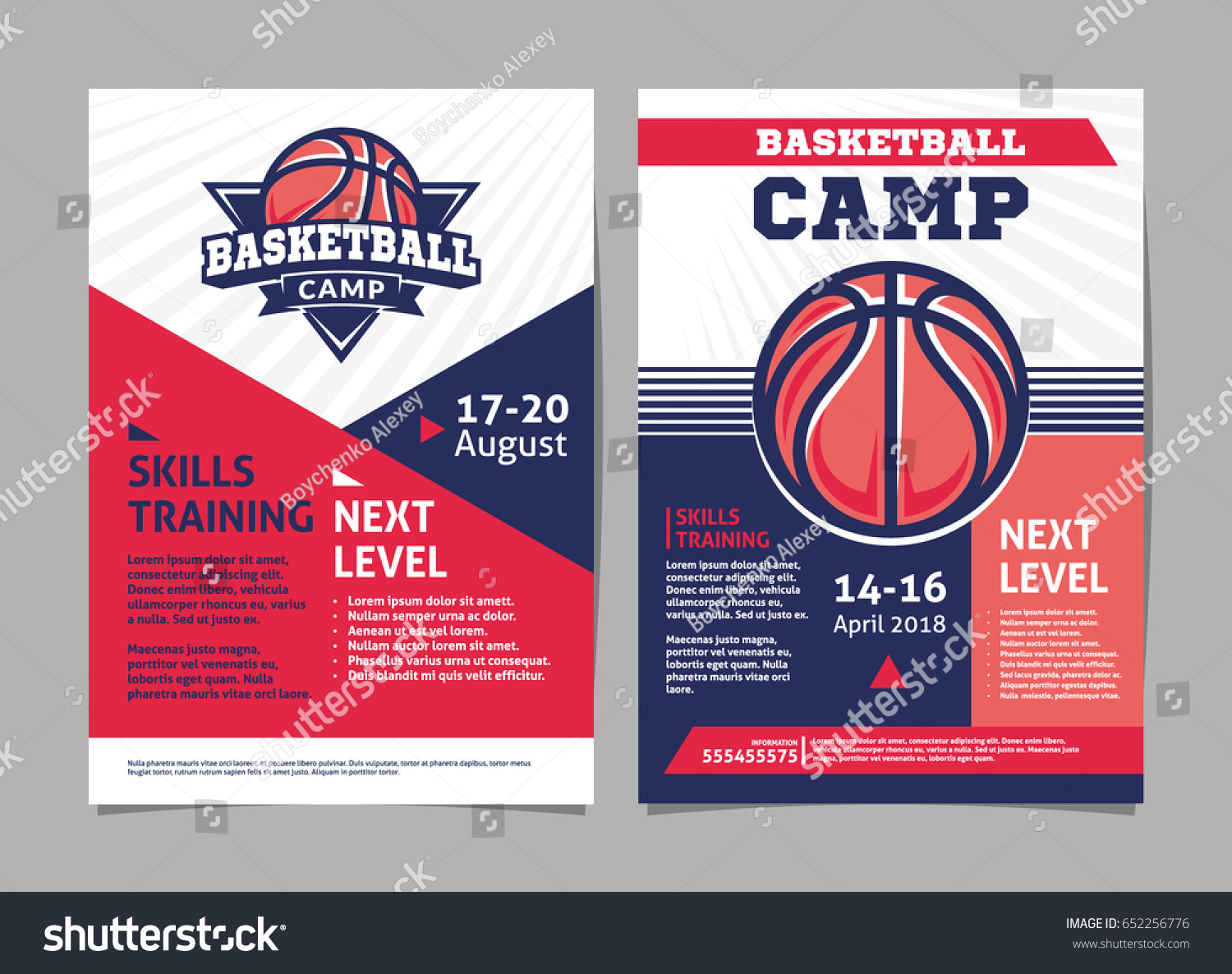 Basketball Camp Posters Flyer Basketball Ball Stock Vector  With Basketball Camp Brochure Template