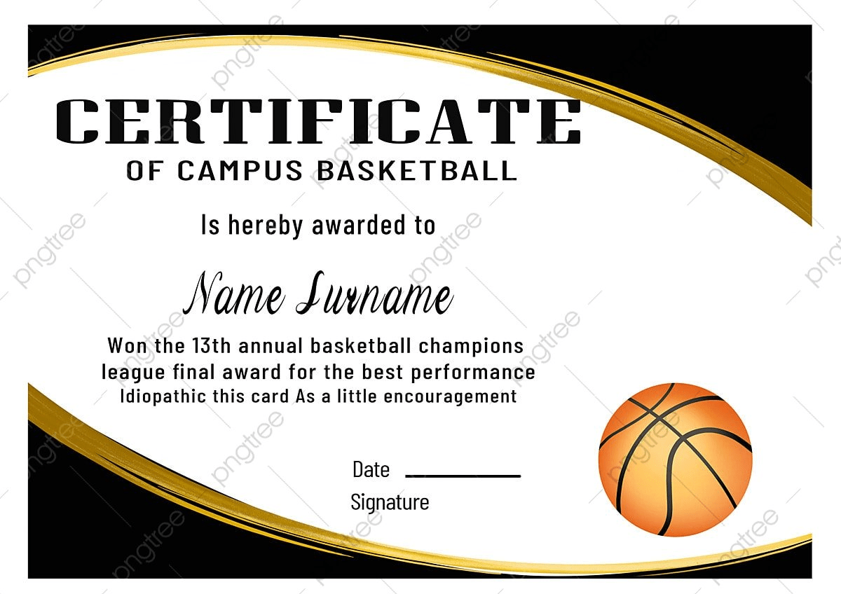 Basketball Sports Certificate Template Template Download On Pngtree Inside Basketball Camp Certificate Template