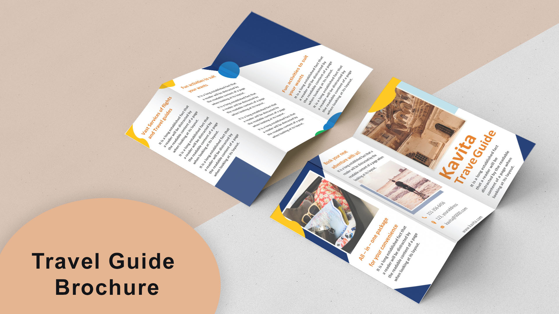 Beautiful Tri Fold Brochure Template Word Download Free  WPS  Regarding 4 Fold Brochure Template Word