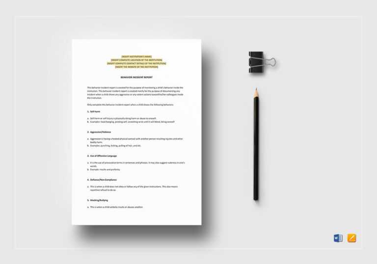 Behaviour Incident Report Template in Word Apple Pages With Regard To Behaviour Incident Report Template in Word Apple Pages With Regard To