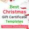 Best Christmas Gift Certificate Template Downloads 10 – Single With Regard To Christmas Gift Certificate Template Free Download