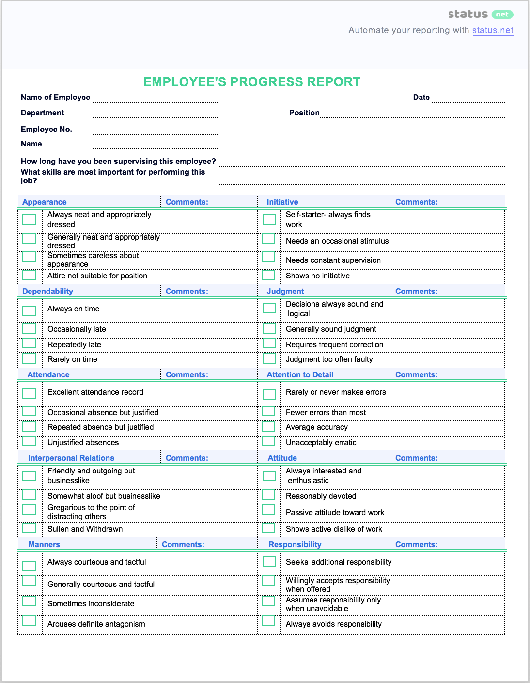 Best Progress Report: How-to