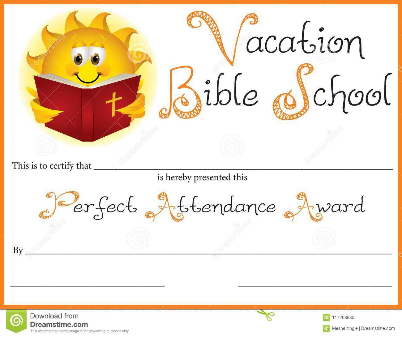 Bible School Perfect Attendance Award Stock Vector - Illustration Throughout Free Vbs Certificate Templates Bible School Perfect Attendance Award Stock Vector - Illustration Throughout Free Vbs Certificate Templates