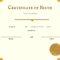 Birth certificate Blank Template - Imgflip