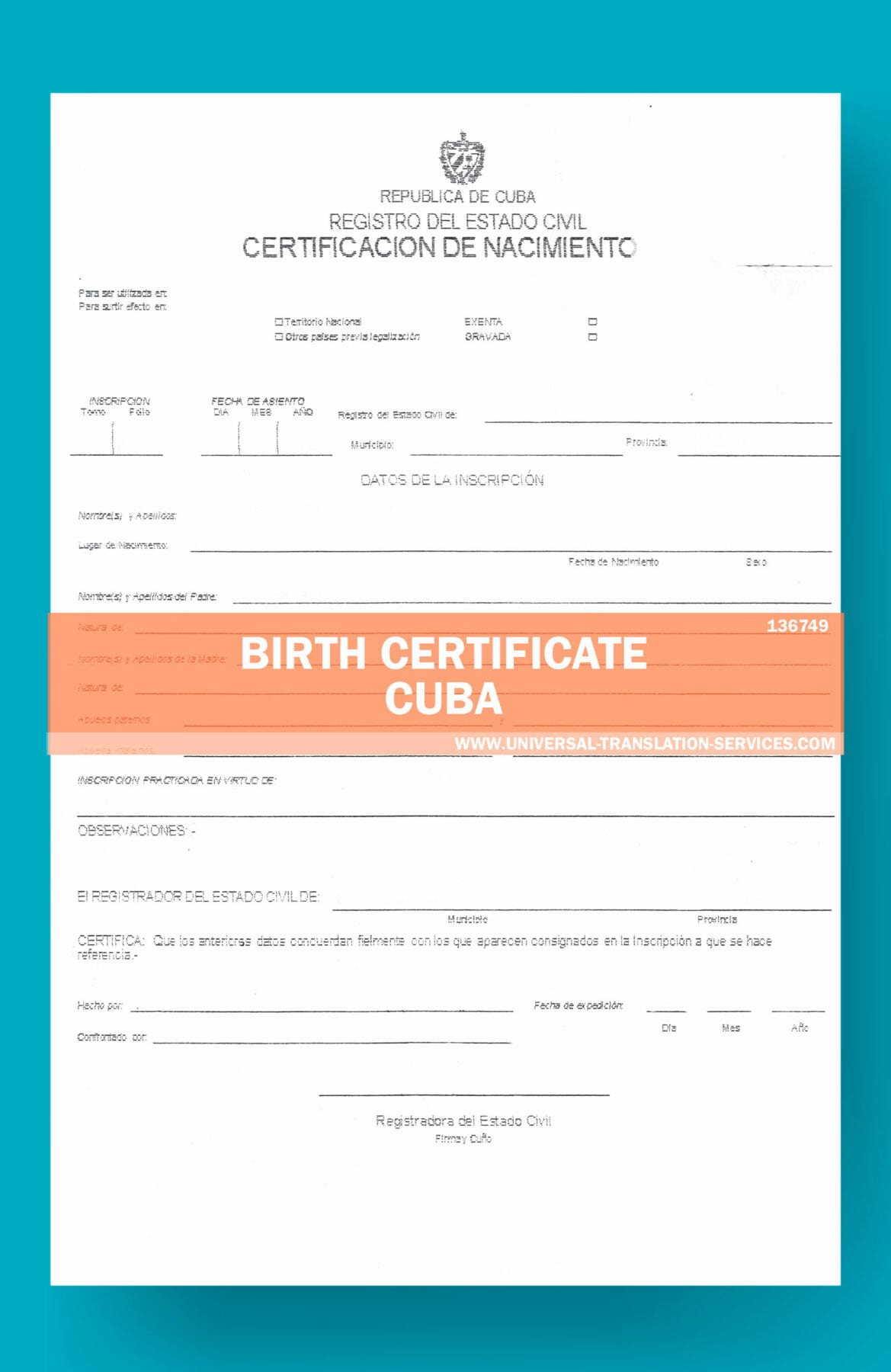 Birth Certificate Cuba #10 Regarding Birth Certificate Translation Template
