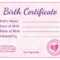 Birth Certificate — Playtime By Eimmie With Toy Adoption Certificate Template