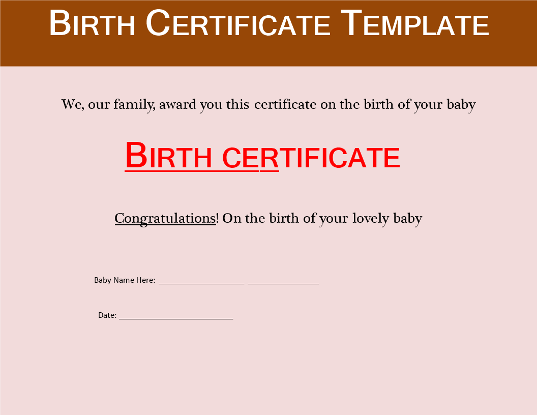 Birth Certificate  Templates at allbusinesstemplates.com
