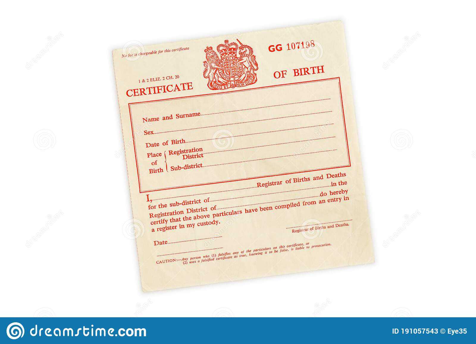 Birth Certificate, United Kingdom Editorial Stock Photo – Image Of  Intended For Birth Certificate Template Uk