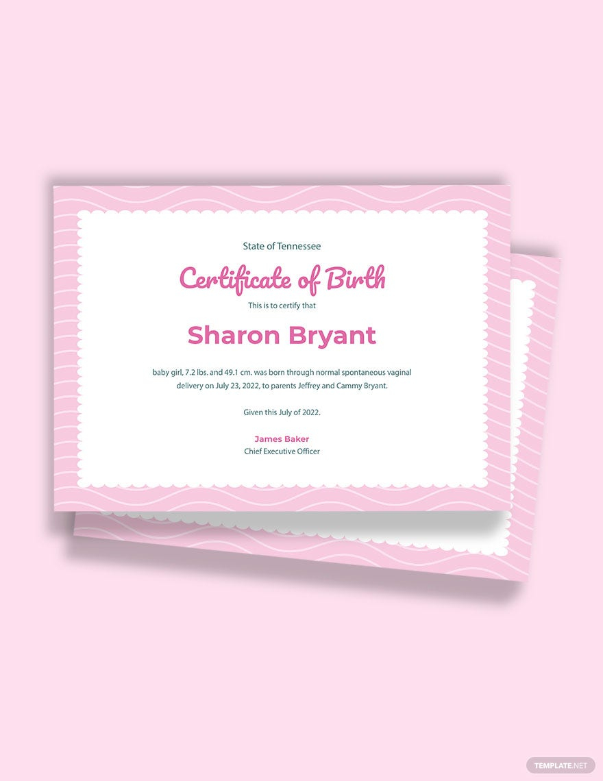 Birth Certificates Templates Pdf - Design, Free, Download