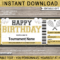 Birthday Tennis Ticket Template  Printable Tournament Ticket Gift  Regarding Tennis Gift Certificate Template