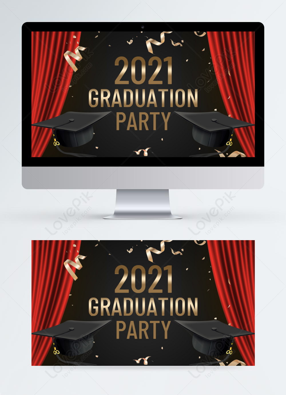 Black bachelors hat graduation promotion banner poster template