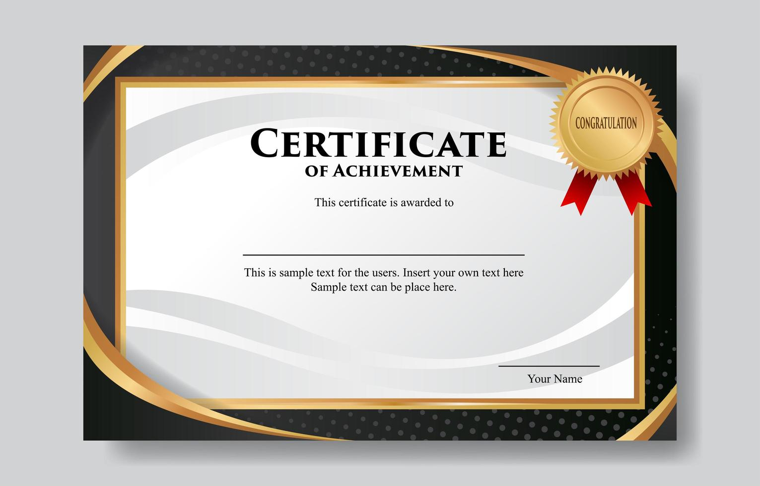 Black Gold Certificate Design Template 10 Vector Art At Vecteezy With Regard To Art Certificate Template Free