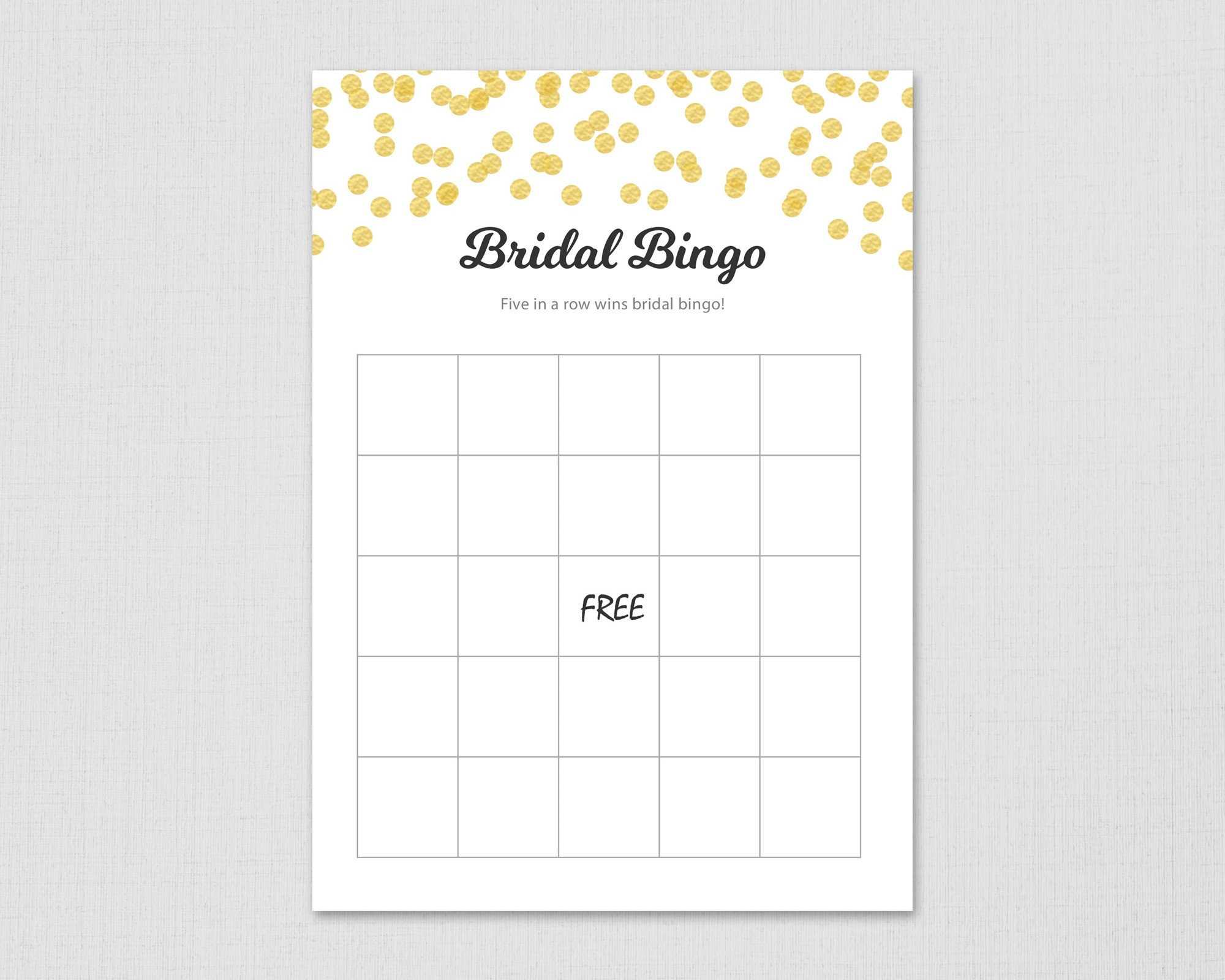 Blank Bridal Bingo Cards Template Empty Bingo Cards - Etsy Hong  Within Blank Bridal Shower Bingo Template