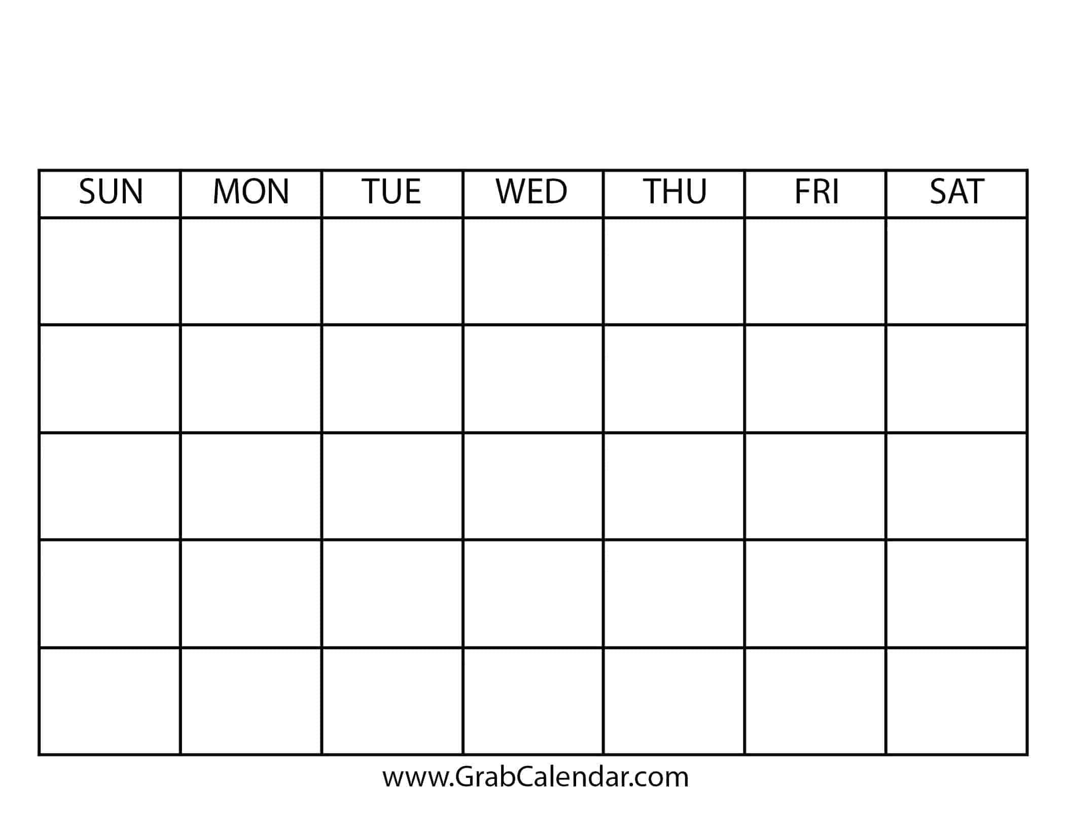 Blank Calendar - Printable Blank Calendar Template Regarding Blank Calender Template