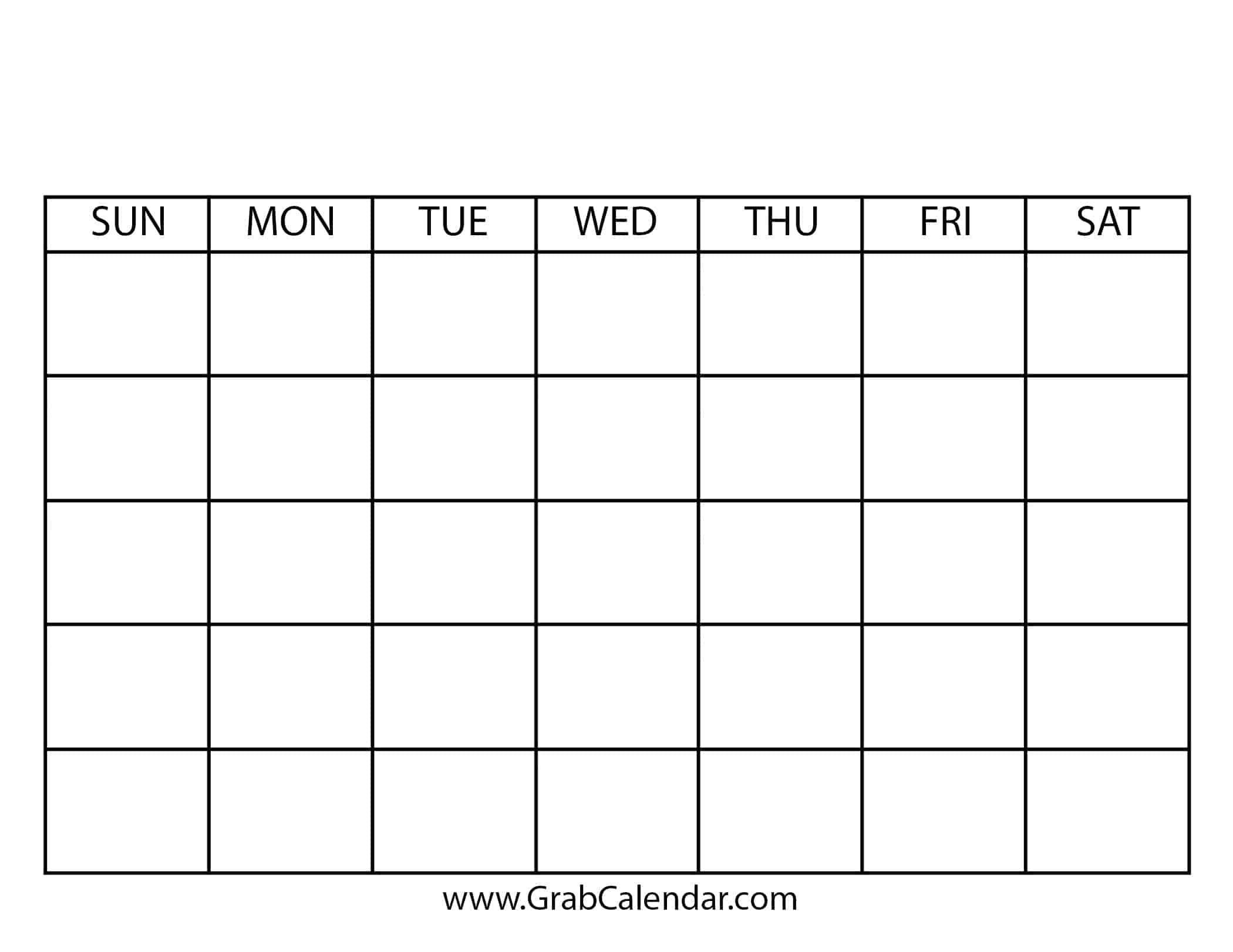 Blank Calendar – Printable Blank Calendar Template Throughout Blank Calander Template