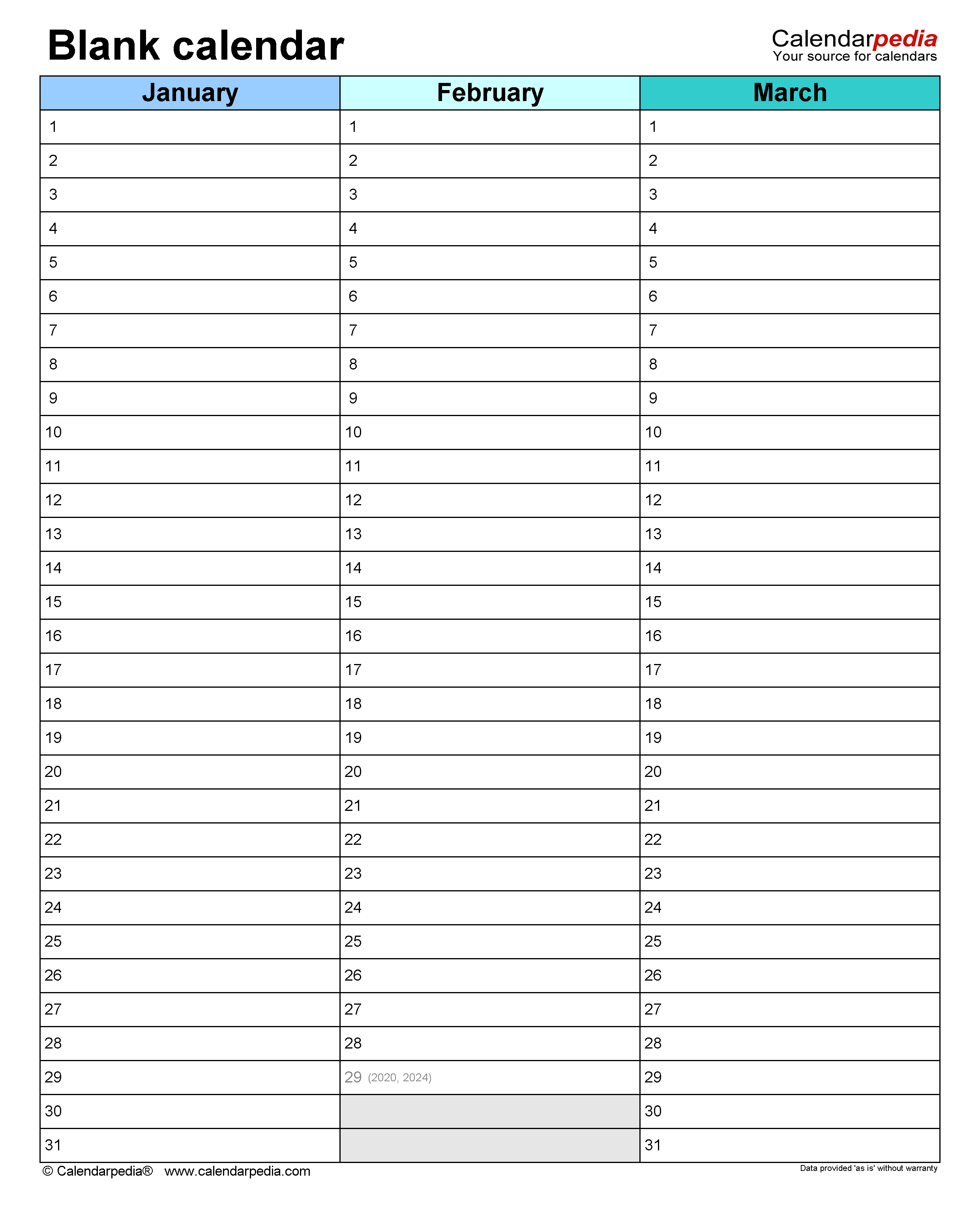Blank Calendars - Free Printable PDF templates In Blank One Month Calendar Template