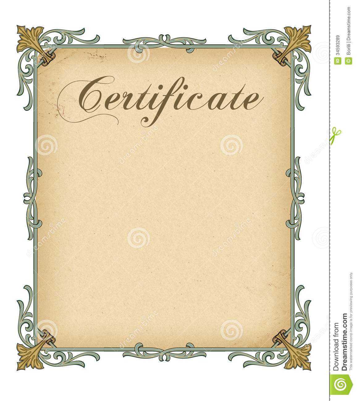 Blank Certificate Template Stock Illustration