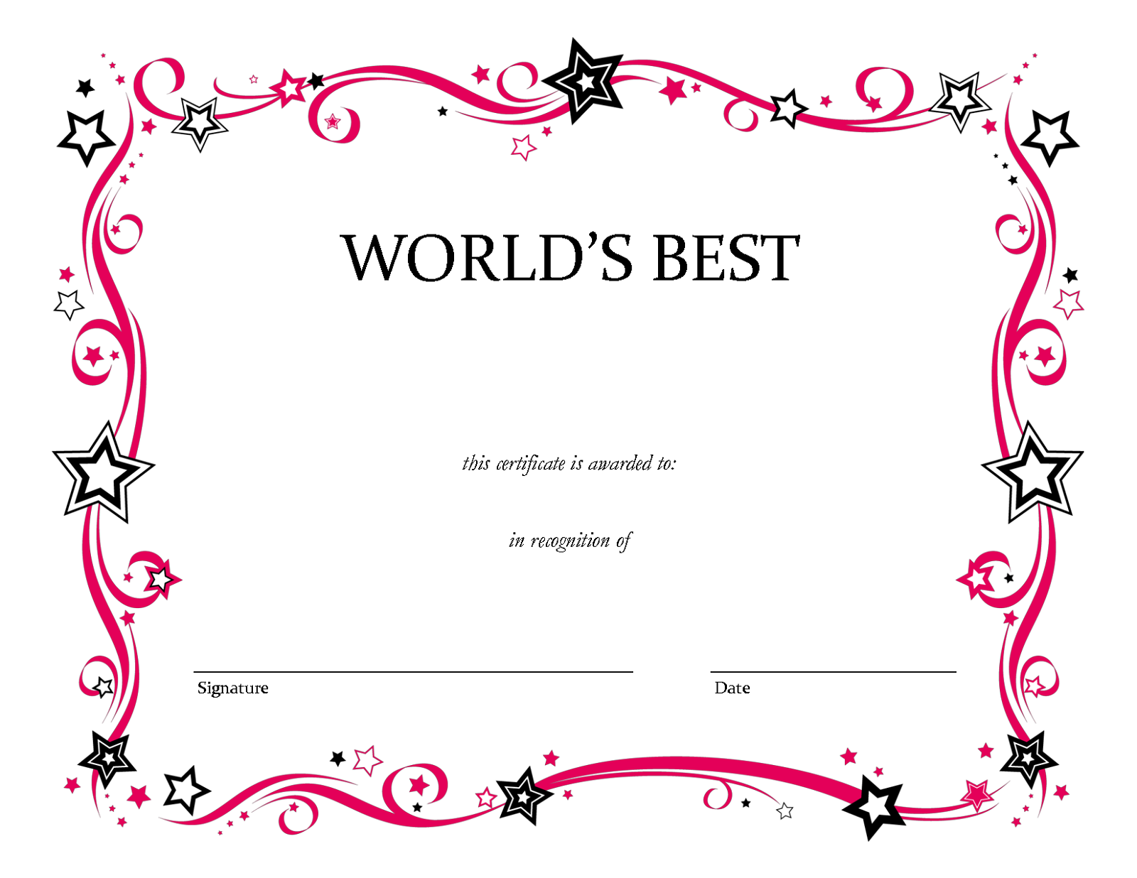 Blank Certificate Templates to Print  Activity Shelter In Pages Certificate Templates
