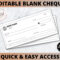 Blank Check Template – Etsy With Regard To Blank Check Templates For Microsoft Word
