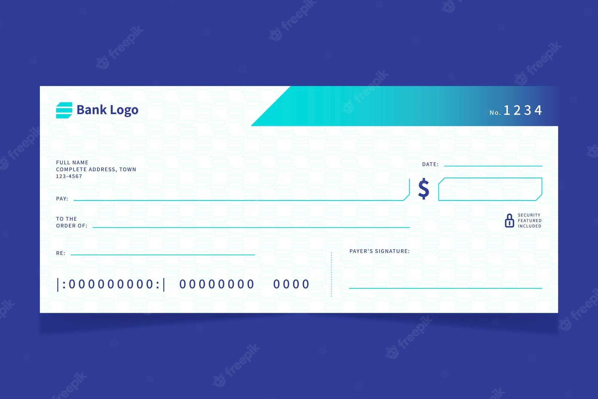 Blank Check Template Vectors & Illustrations For Free Download  Inside Customizable Blank Check Template