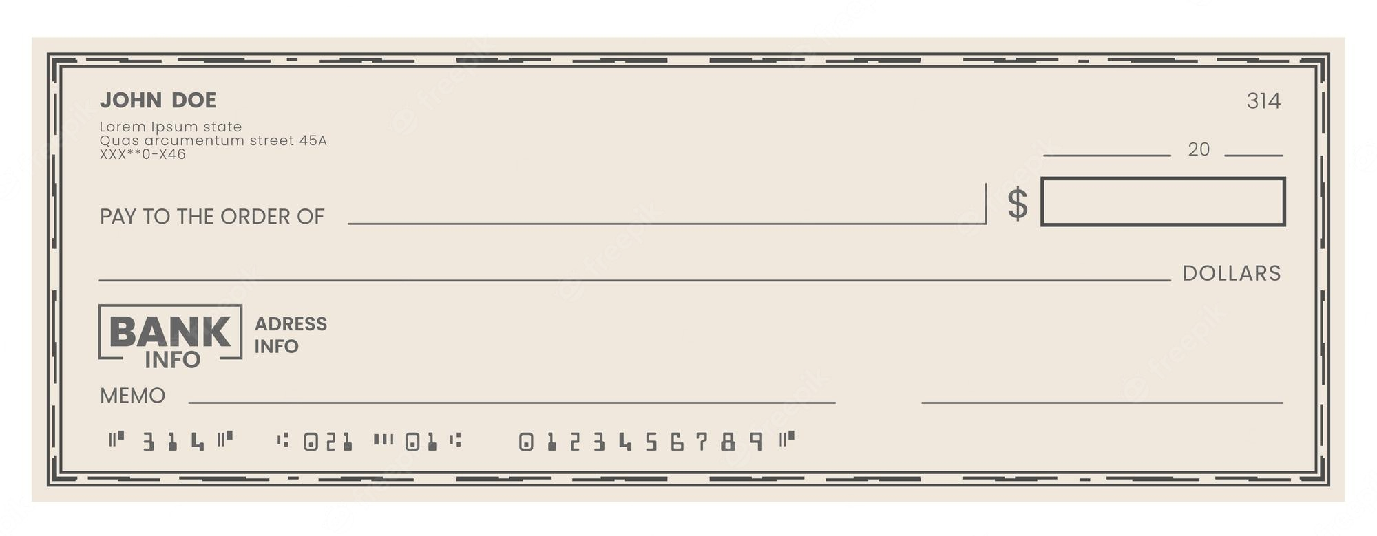 Blank check template Vectors & Illustrations for Free Download  Intended For Blank Money Order Template