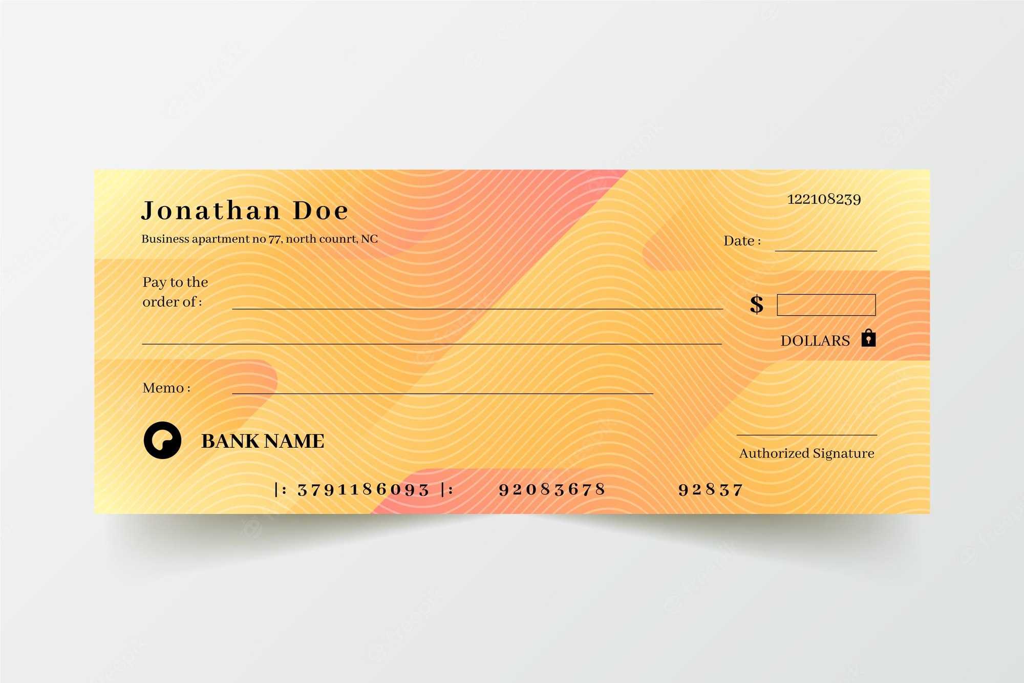 Customizable Blank Check Template