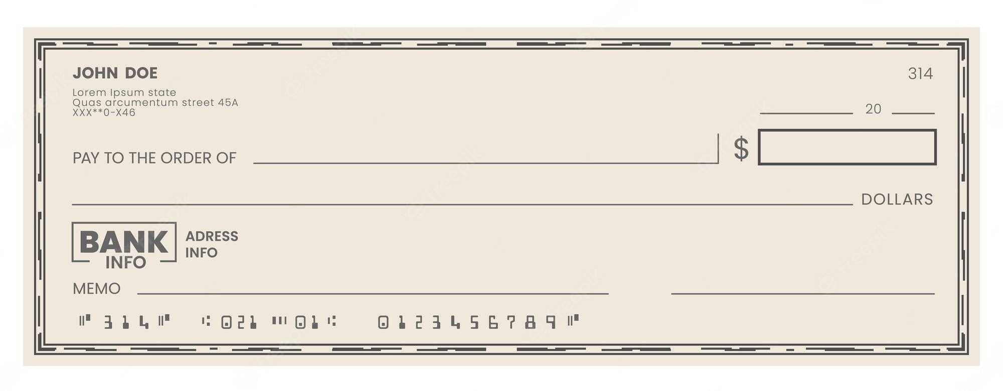 Blank check template Vectors & Illustrations for Free Download  Regarding Customizable Blank Check Template