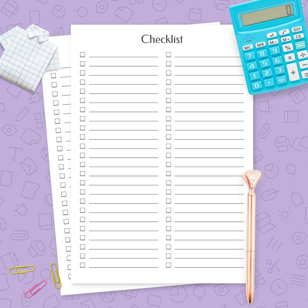 Blank Checklist Template Template – Printable PDF Inside Blank Checklist Template Pdf
