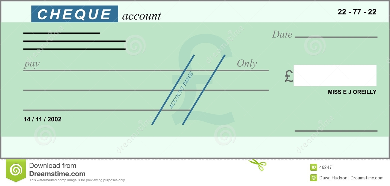 Blank Cheque Stock Illustrations – 10,3100 Blank Cheque Stock  Throughout Blank Cheque Template Uk