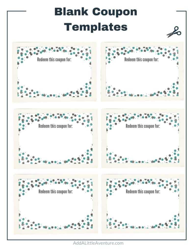 Blank Coupon Templates - Free Printables - Add a Little Adventure In Blank Coupon Template Printable