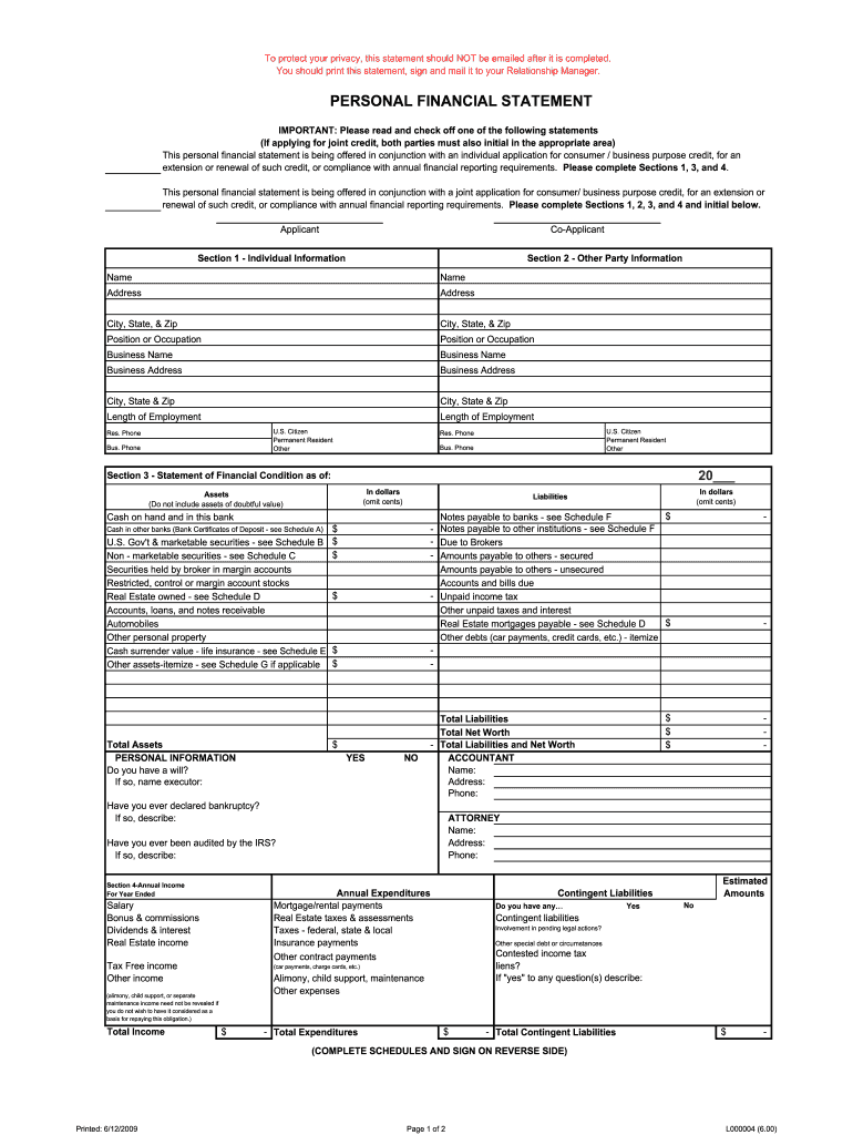 blank financial statement form: Fill out & sign online  DocHub Pertaining To Blank Personal Financial Statement Template