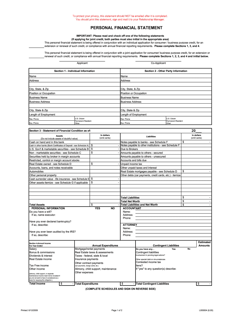 Blank Financial Statement Form: Fill Out & Sign Online  DocHub Pertaining To Blank Personal Financial Statement Template