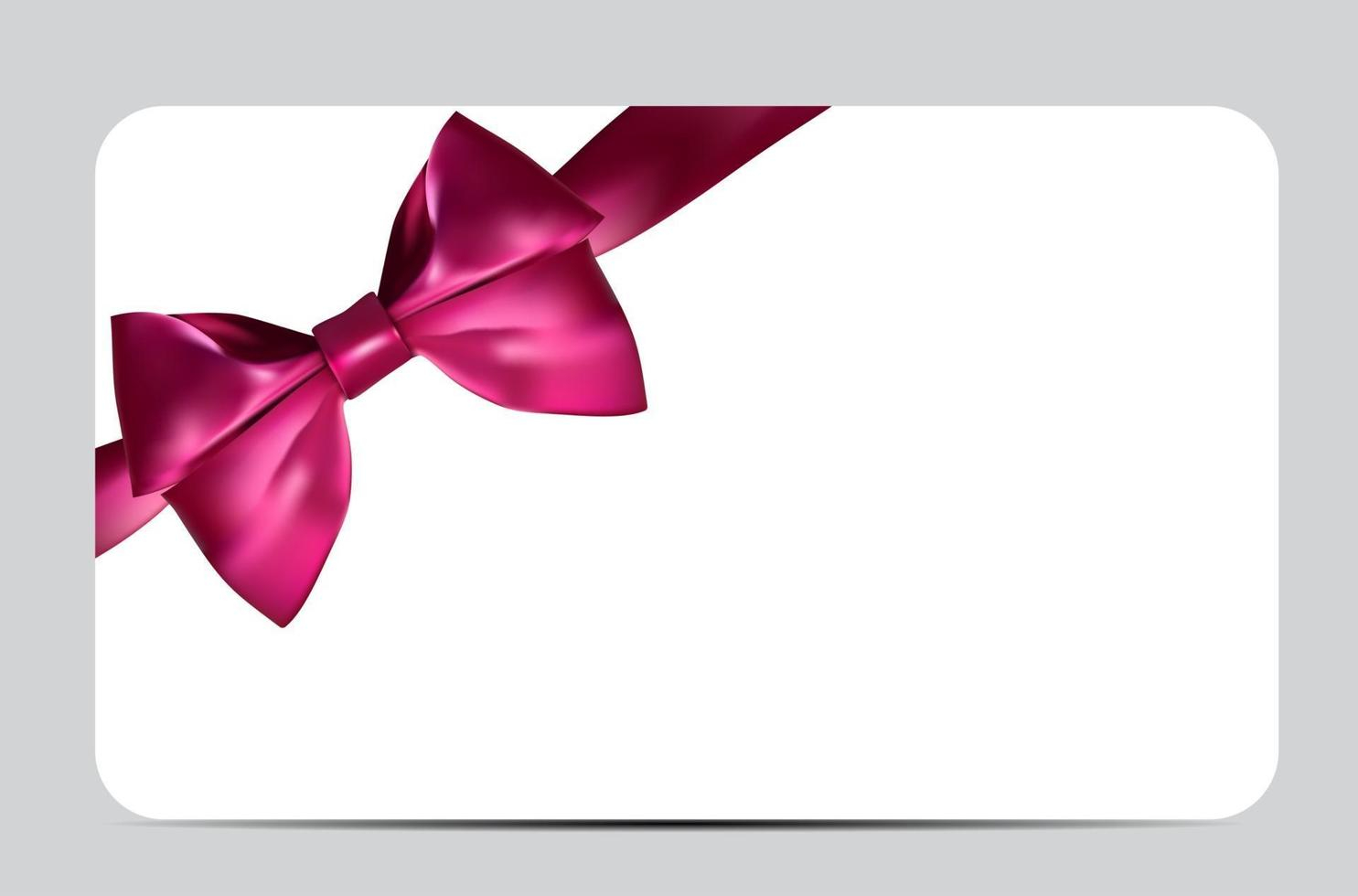 Blank Gift Card Template With Pink Bow And Ribbon 10 Vector  Inside Pink Gift Certificate Template