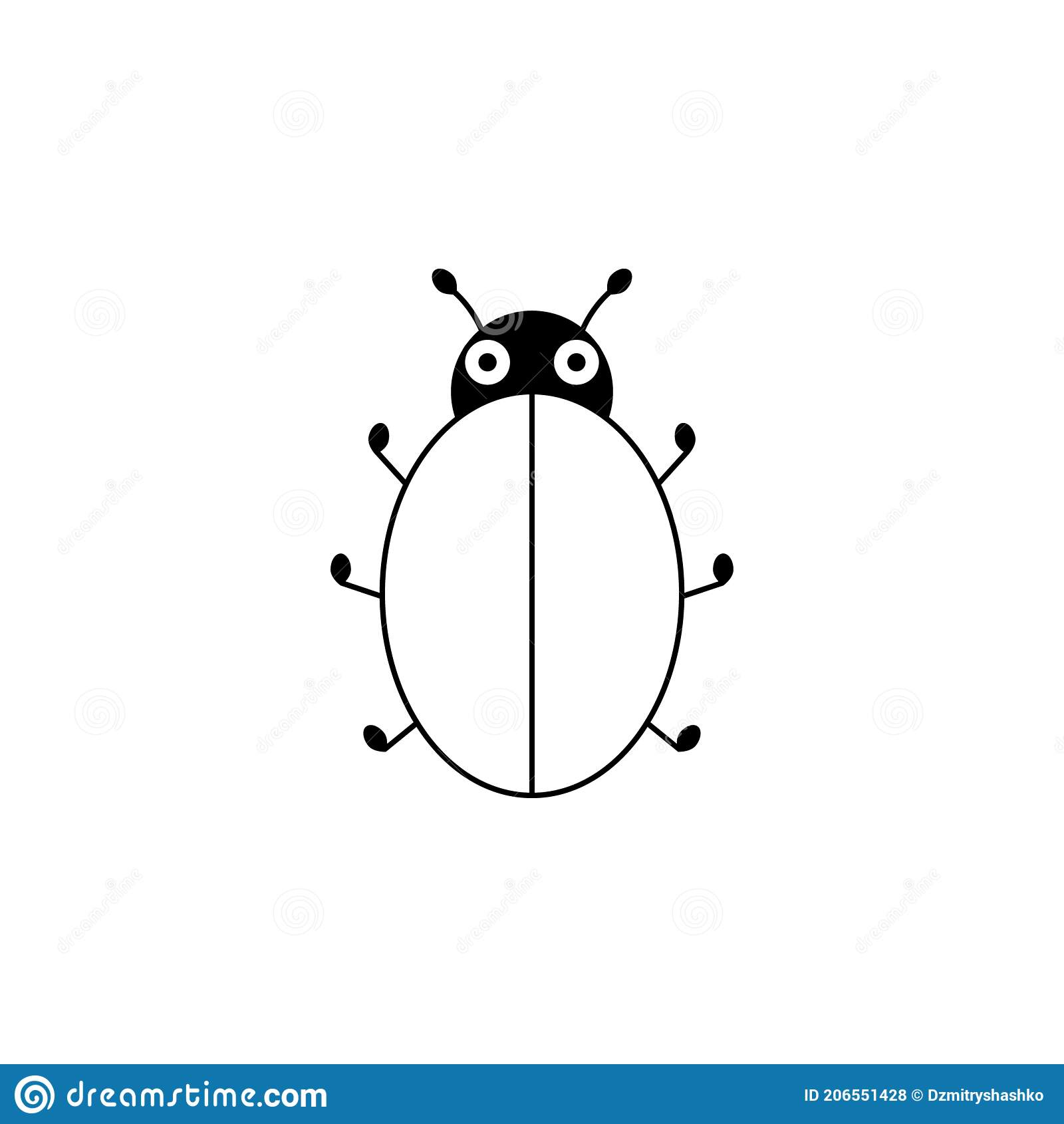 Blank Ladybird Outline Icon Stock Illustration - Illustration of  Inside Blank Ladybug Template