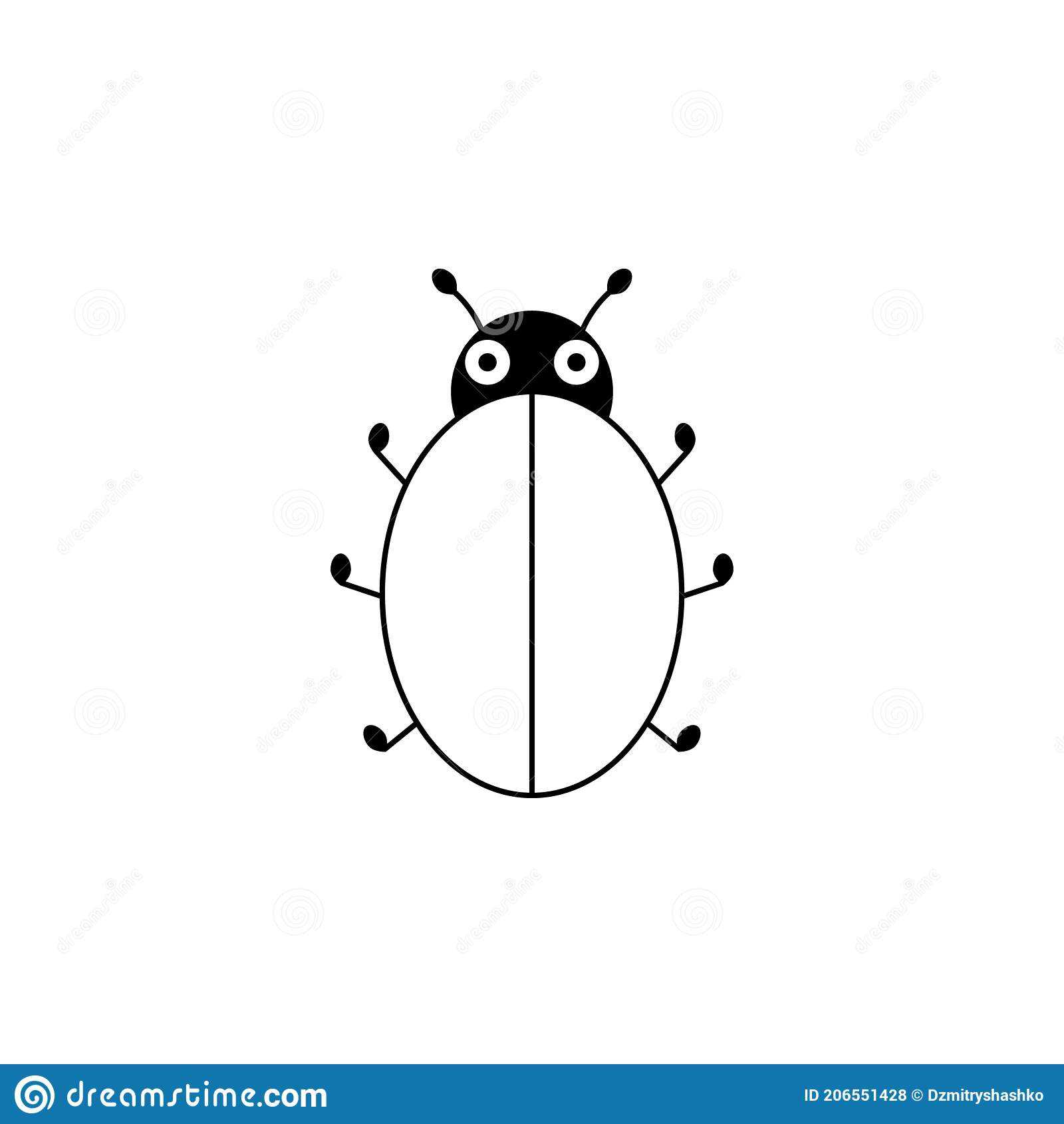 Blank Ladybird Outline Icon Stock Illustration – Illustration Of  Inside Blank Ladybug Template