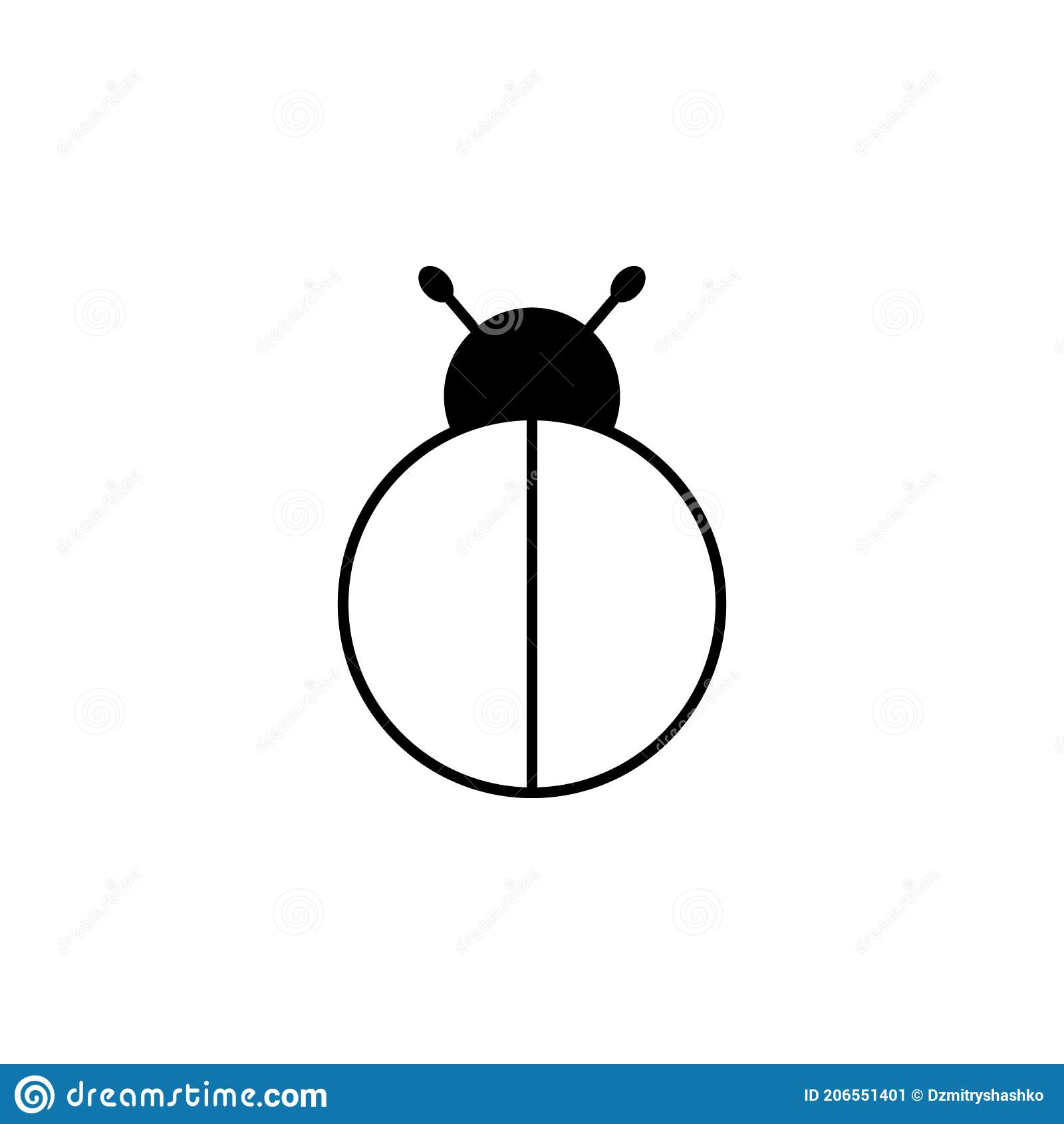 Blank Ladybird Outline Icon Stock Illustration - Illustration of  Regarding Blank Ladybug Template