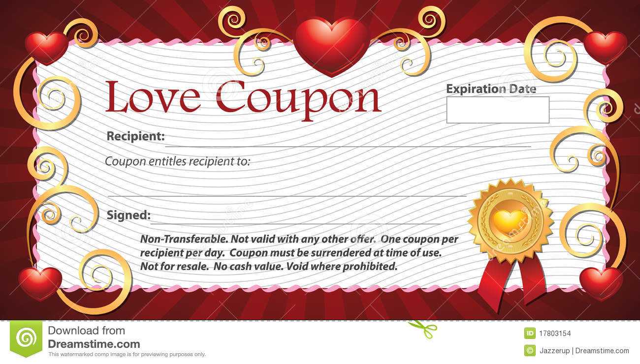 Blank Love Coupon stock illustration