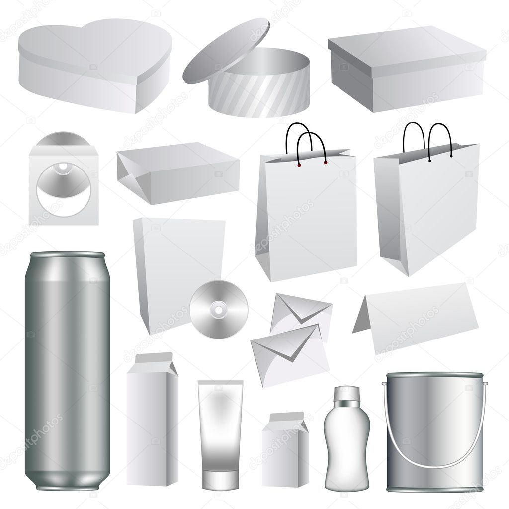 Blank Packaging Templates Collection Stock Vector Image By  Throughout Blank Packaging Templates