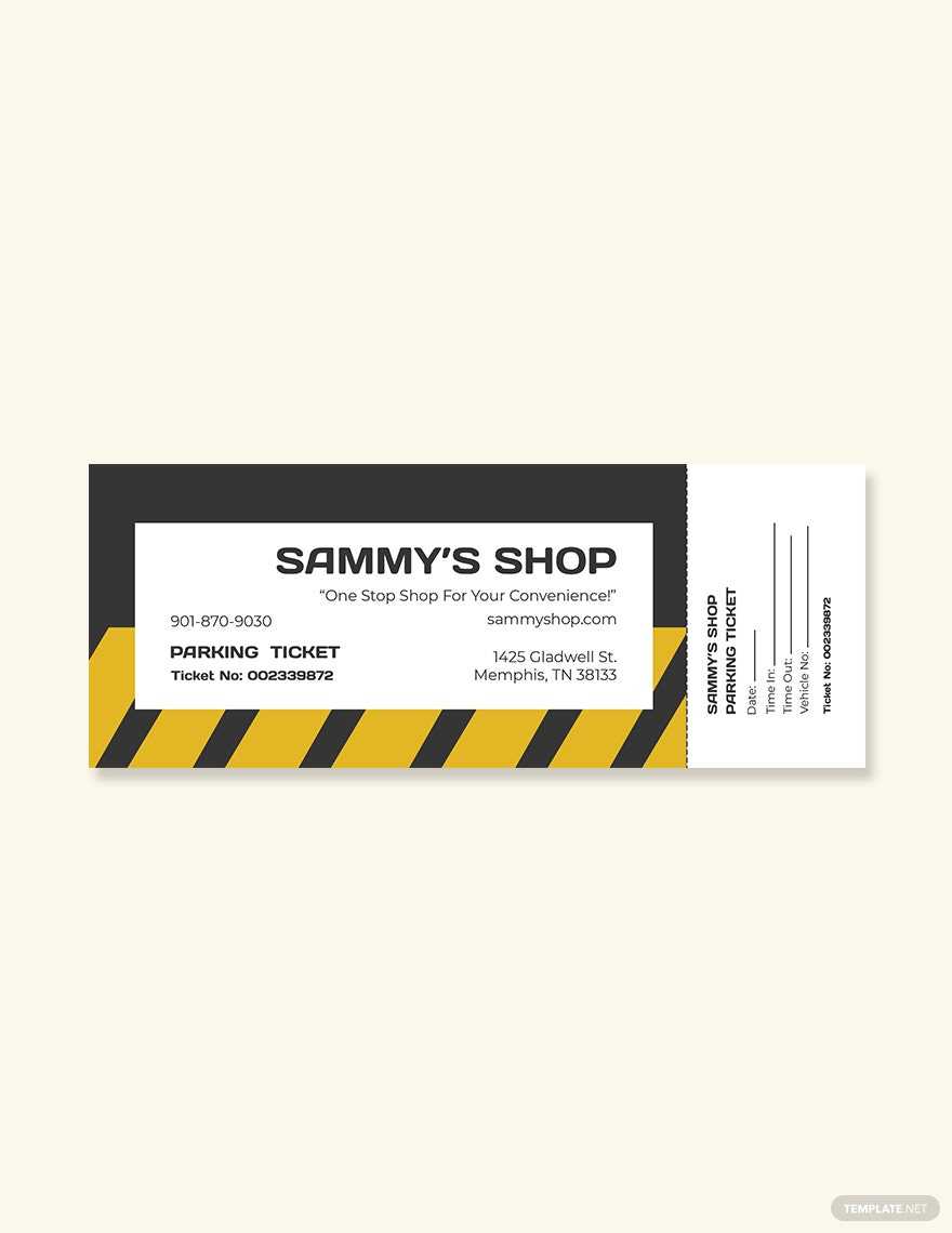 Blank Parking Ticket Template - Illustrator, PSD  Template