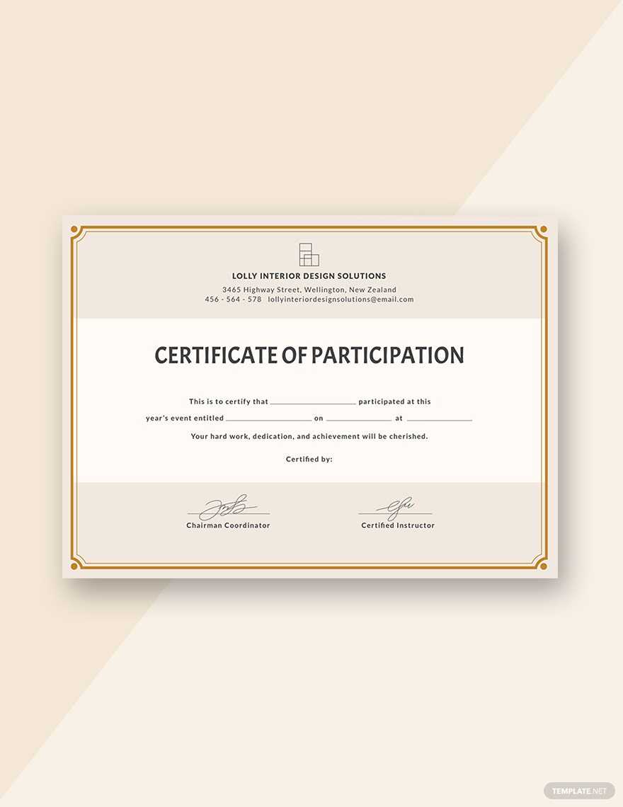 Blank Participation Certificate Template – Google Docs, Word  Intended For Certificate Of Participation Word Template