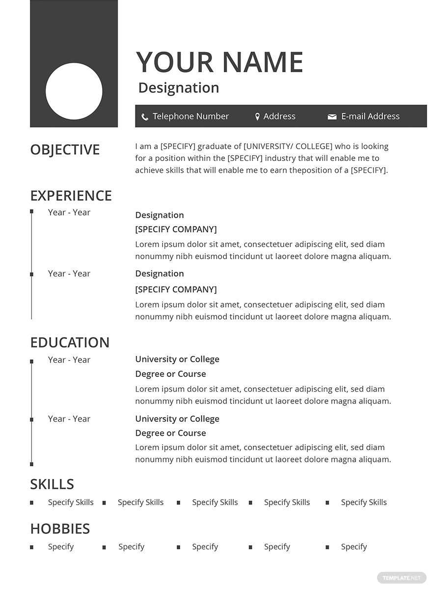 Blank Resume Template - Illustrator, InDesign, Word, Apple Pages  Pertaining To Blank Resume Templates For Microsoft Word