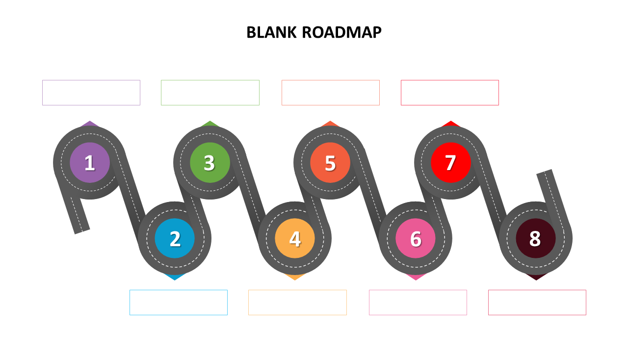 Blank Roadmap PowerPoint PPT Template Slide Design With Blank Road Map Template