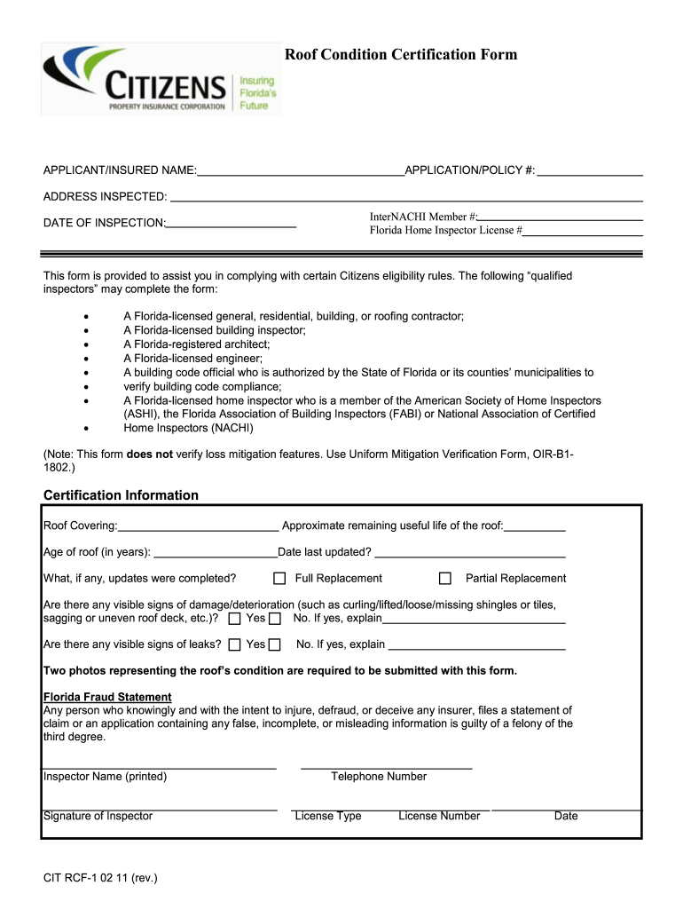 Blank Roof Inspection Form: Fill Out & Sign Online  DocHub Regarding Roof Certification Template