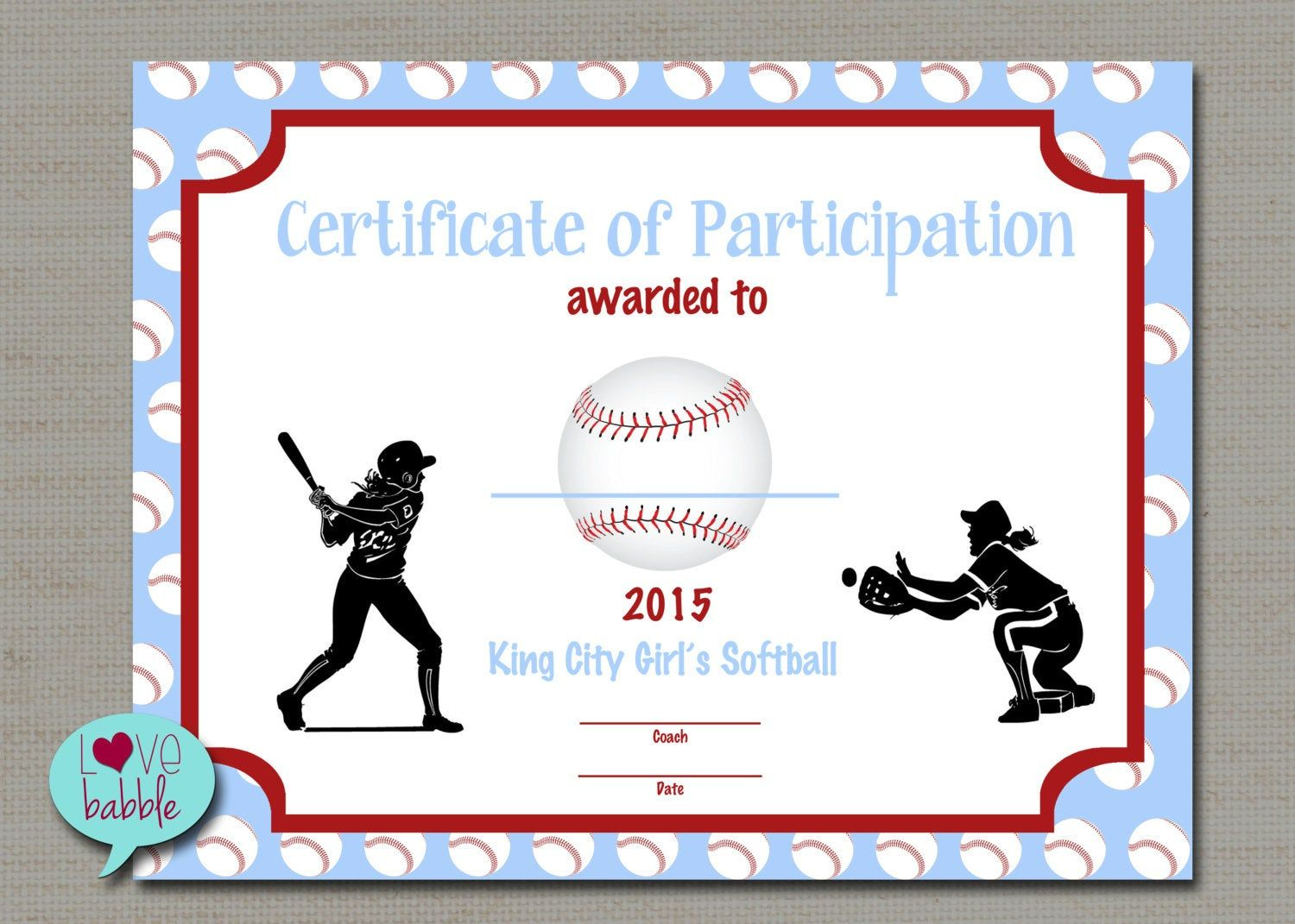 Blank Sports Certificate Templates In Softball Certificate Templates Free