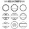 Blank Stamp Set, Ink Rubber Seal Texture Effect