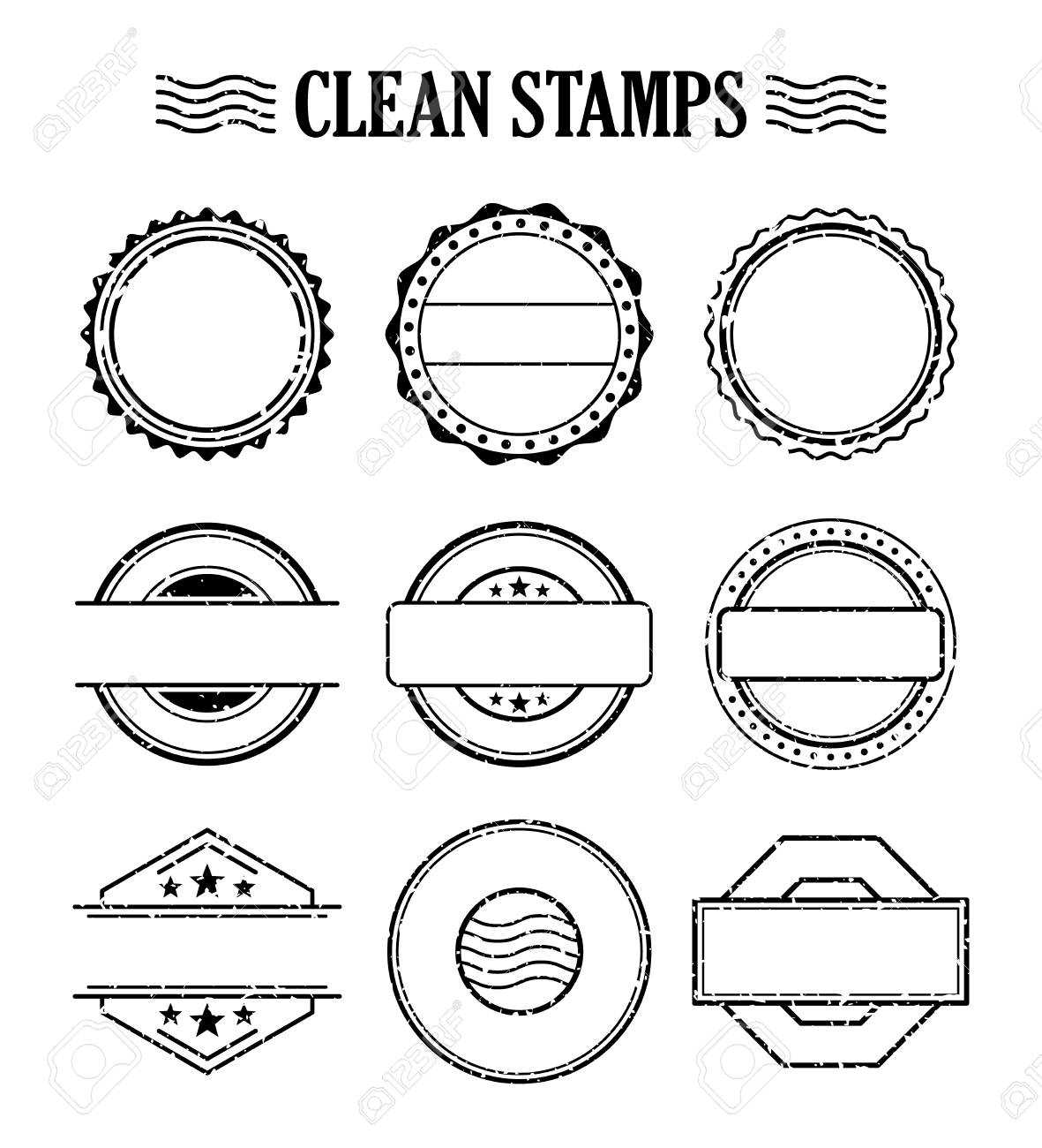 Blank Stamp Set, Ink Rubber Seal Texture Effect