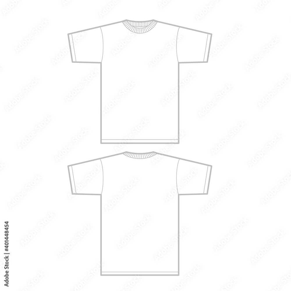 Blank T Shirt Template for mockups Vector Tee Stock-Vektorgrafik  For Blank Tee Shirt Template