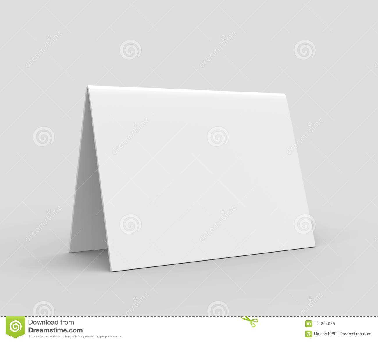 Blank Table Tent Card for Design Presentation or Mock Up Design  For Blank Tent Card Template
