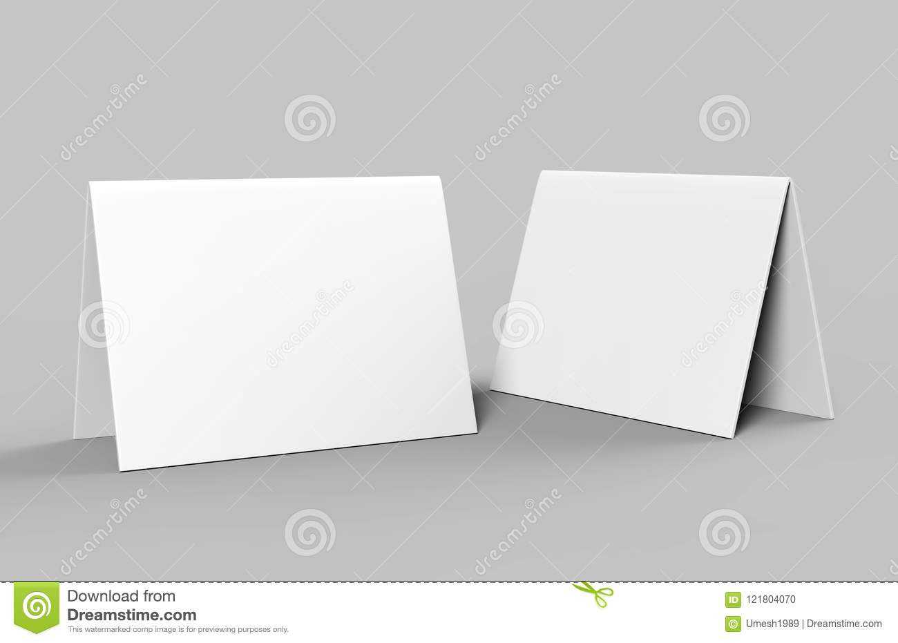 Blank Table Tent Card for Design Presentation or Mock Up Design  Pertaining To Blank Tent Card Template
